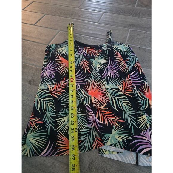 Women's Leilani Plus Palm Breeze Cape Town Tankini Top Black Green Purple Pink S - Picture 2 of 8